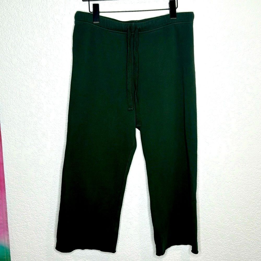 Frank & Eileen Black Wide-Leg Cropped Drawstring Track Pants - Picture 2 of 14
